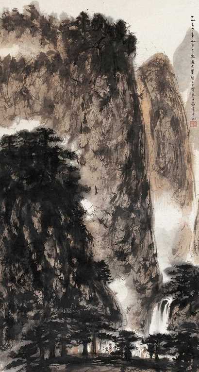 傅抱石 1954年作 太华飞瀑图 立轴